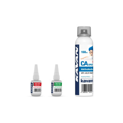 KAVAN PRO PNEU střední a řidké vteřinové lepidlo 20g + Kavan aktivátor CA 150ml