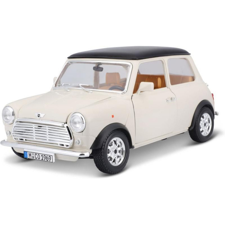 Bburago Mini Cooper 1969 1:18 krémová