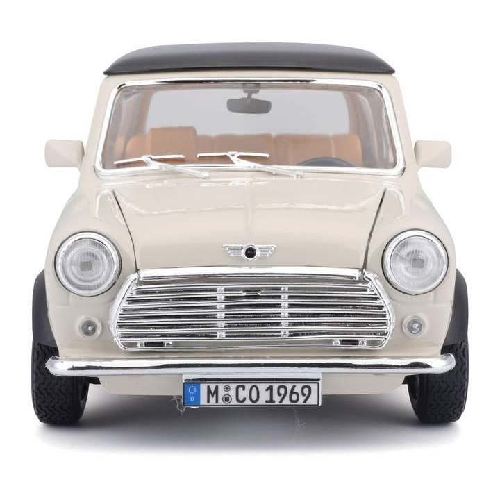 Bburago Mini Cooper 1969 1:18 krémová