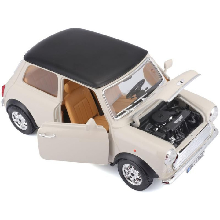 Bburago Mini Cooper 1969 1:18 krémová
