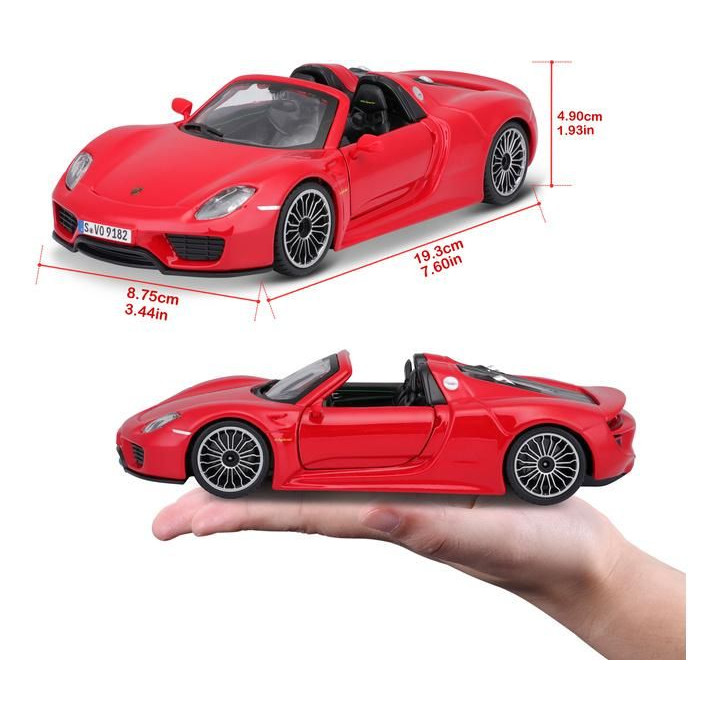Bburago Plus Porsche 918 Spyder 1:24 červená