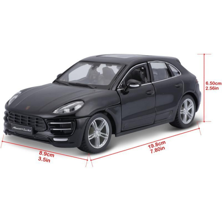 Bburago Plus Porsche Macan 1:24 černá metalíza