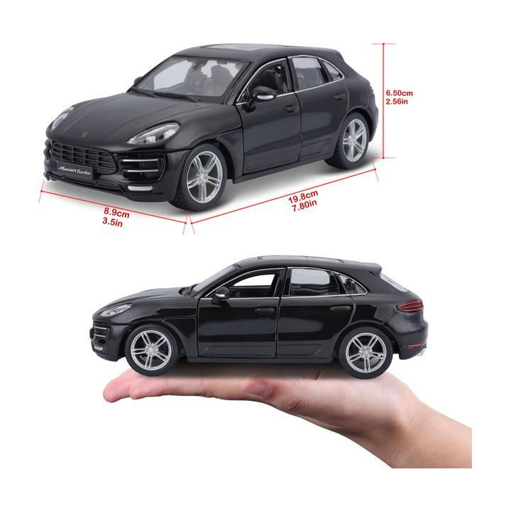 Bburago Plus Porsche Macan 1:24 černá metalíza