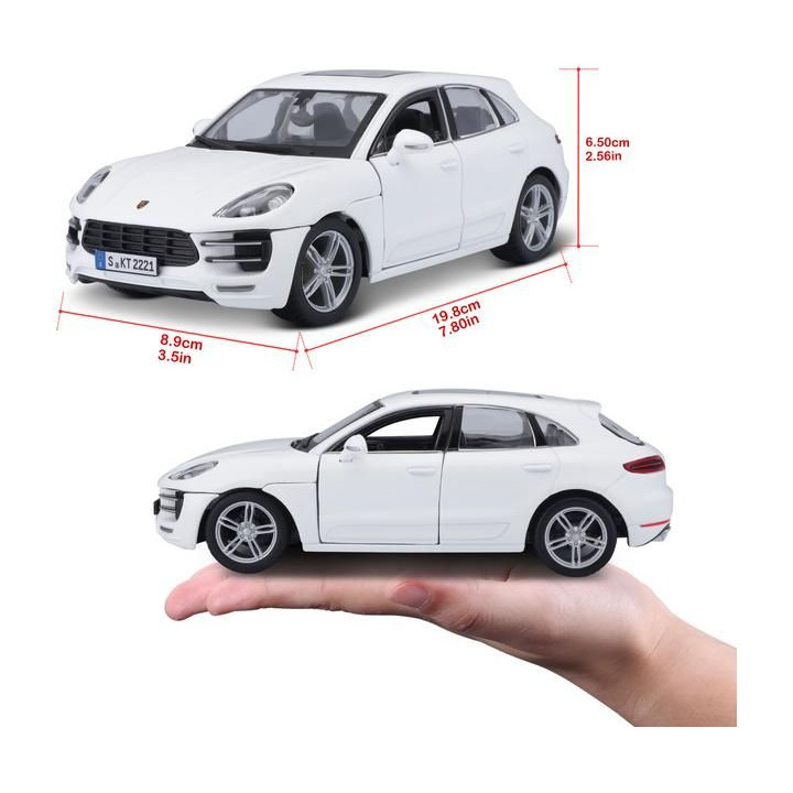 Bburago Plus Porsche Macan 1:24 bílá metalíza