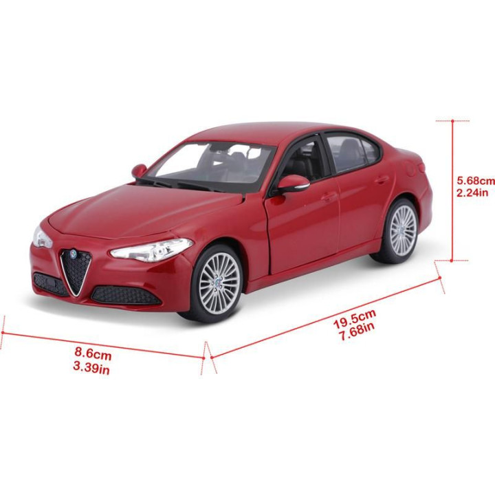 Bburago Alfa Romeo Giulia 2016 1:24 červená metalíza