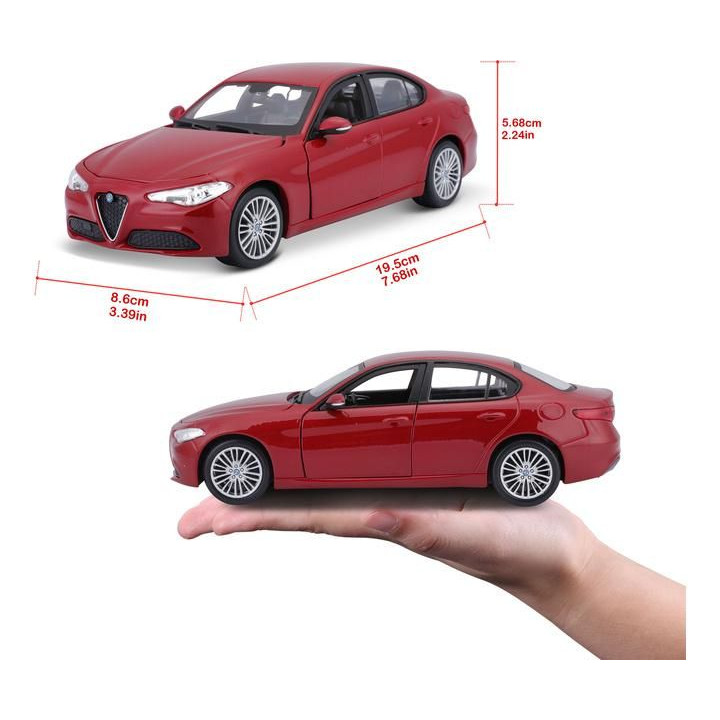 Bburago Alfa Romeo Giulia 2016 1:24 červená metalíza