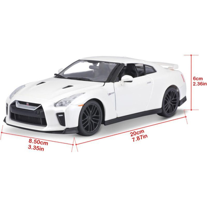 Bburago Plus Nissan GT-R 1:24 bílá metalíza