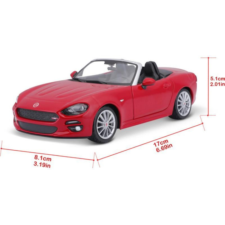Bburago Plus Fiat 124 Spider 1:24 červená