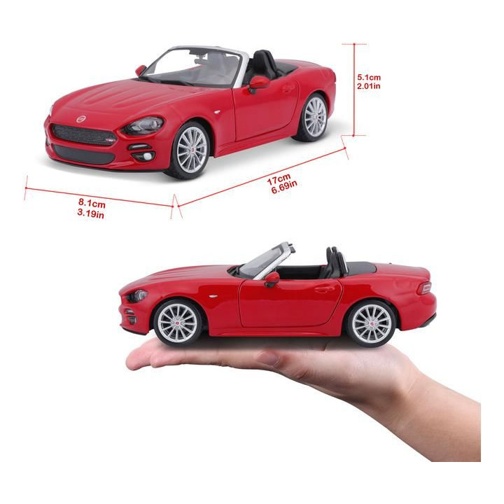Bburago Plus Fiat 124 Spider 1:24 červená