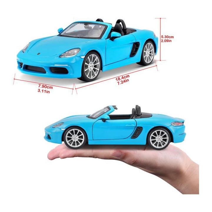 Bburago Porsche 718 Boxster 1:24 modrá