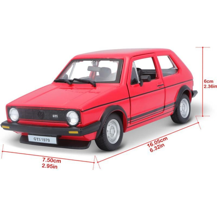 Bburago Volkswagen Golf MK1 GTI 1:24 červená