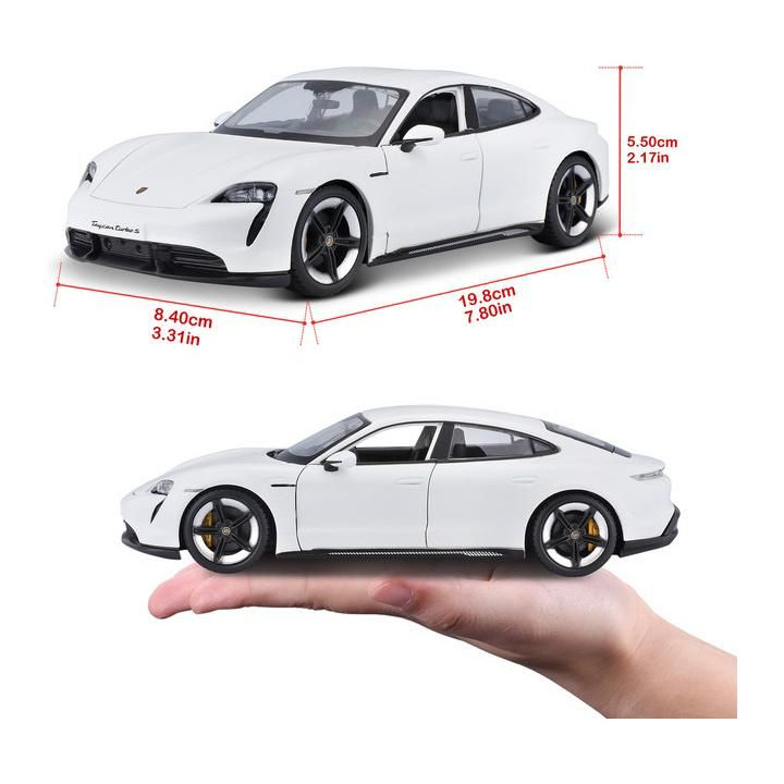 Bburago Porsche Taycan Turbo S 2019 Carrara 1:24 bílá