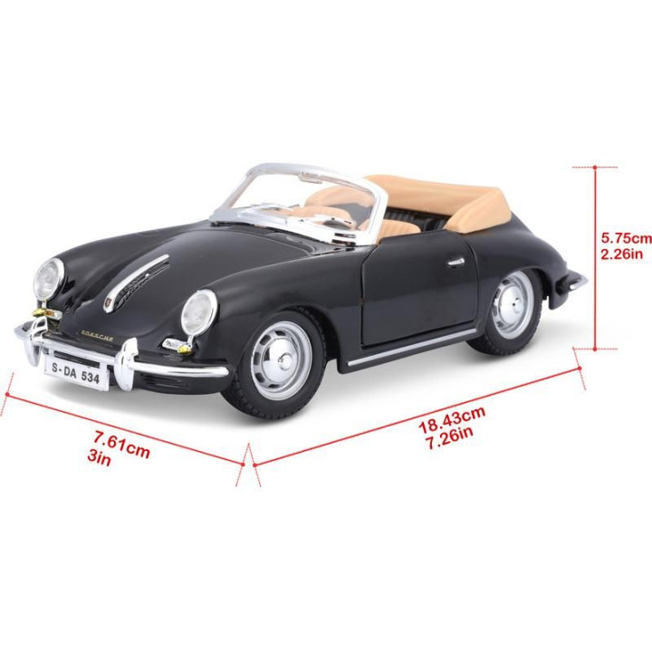 Bburago Porsche 356B Cabriolet 1961 1:24 černá