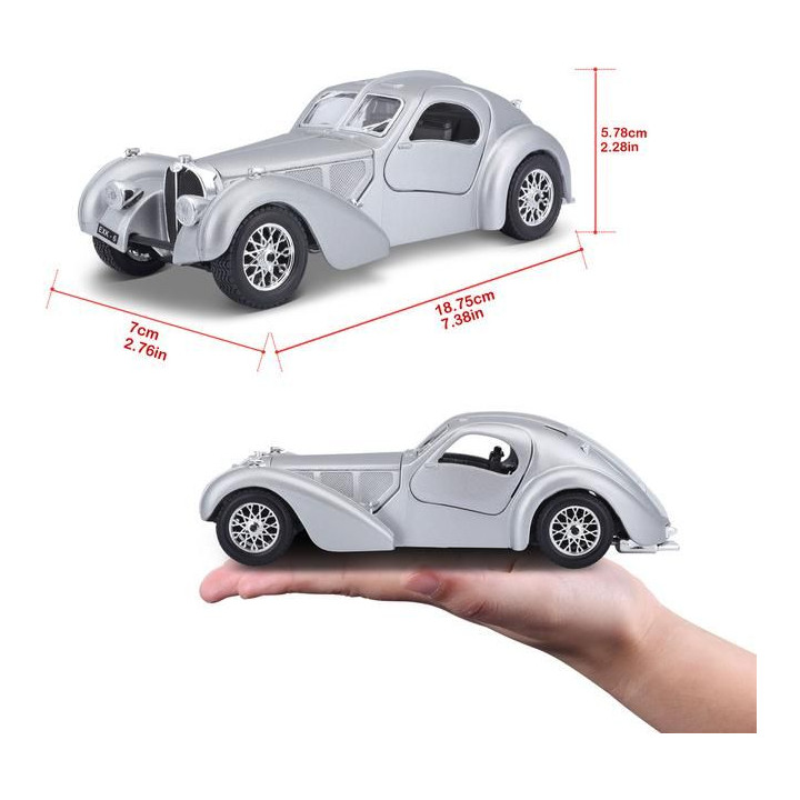 Bburago Bugatti 1:24 stříbrná