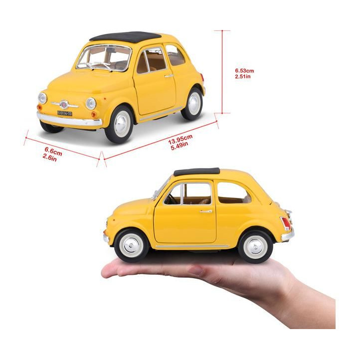 Bburago Fiat 500F 1965 1:24 žlutá