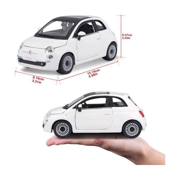 Bburago Fiat 500 2007 1:24 bílá