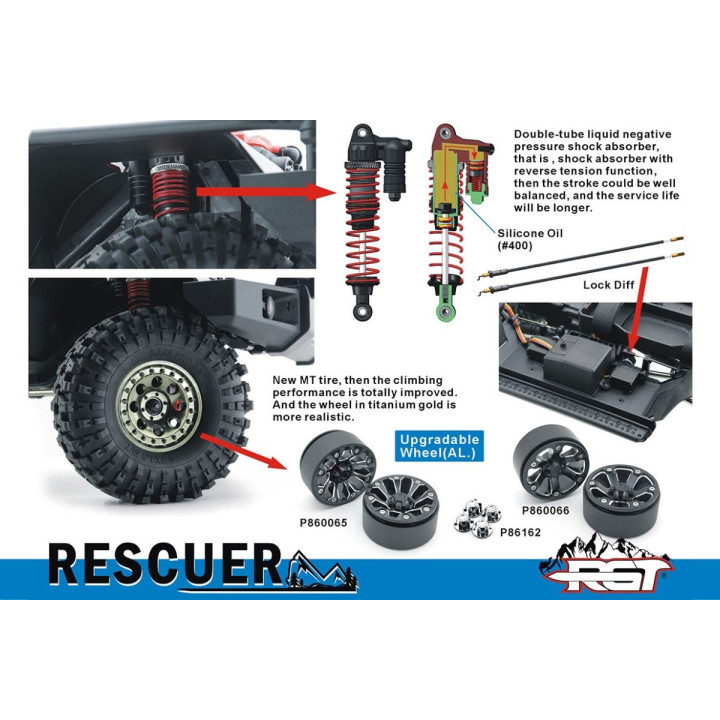 RESCUER 1/10 sada 2,4GHz, Černá