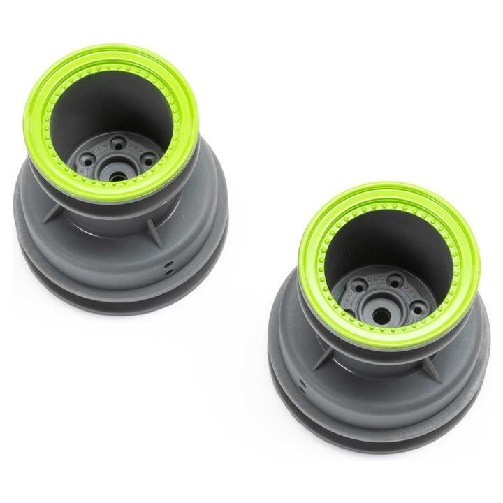 Losi disk kola MT světle šedý, beadlock zelený (2): Mini LMT