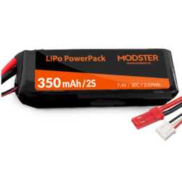 LiPo Pack LiPo Battery 2S 7.4V 350 mAh 30C (JST) MODSTER PowerPack Easy Trainer 800