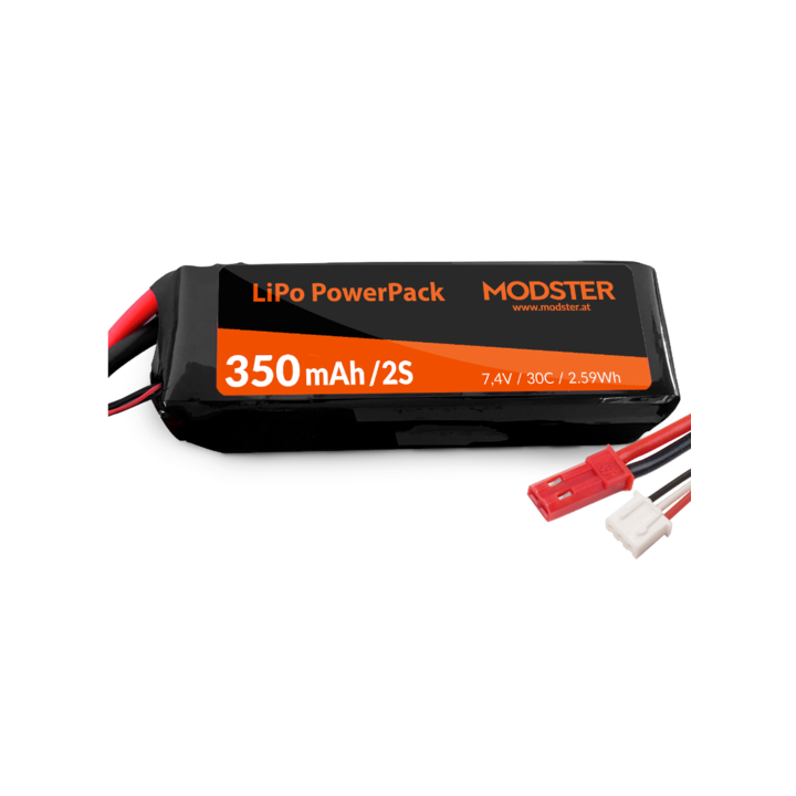 LiPo Pack LiPo Battery 2S 7.4V 350 mAh 30C (JST) MODSTER PowerPack Easy Trainer 800