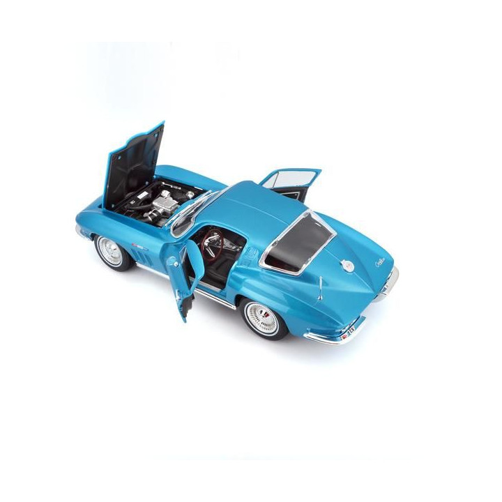 Maisto Chevrolet Corvette 1965 1:18 světle modrá metalíza