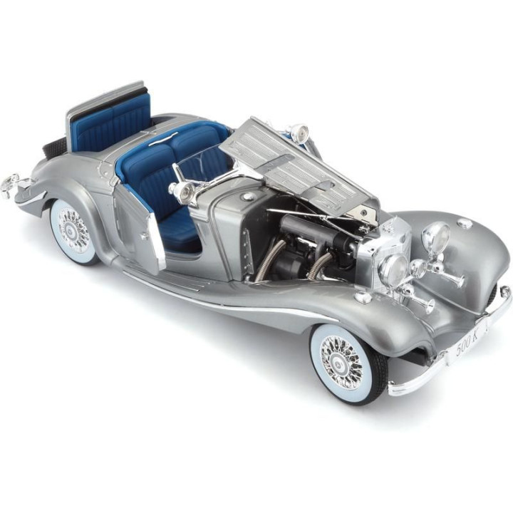 Maisto Mercedes-Benz 500 K Typ Specialroadster 1936 1:18 šedá metalíza