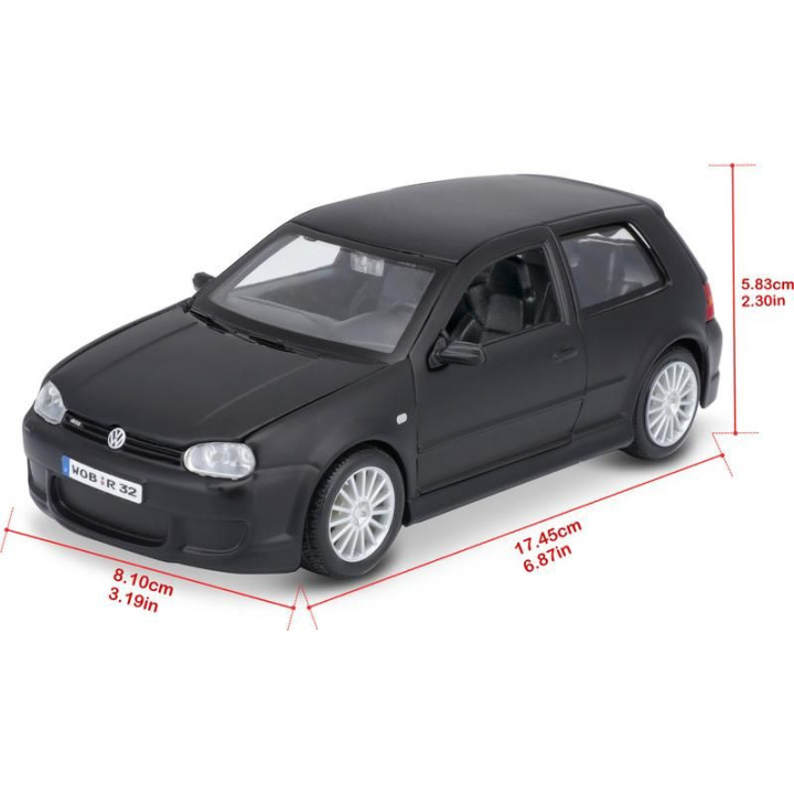 Maisto Volkswagen Golf R32 1:24 černá matná