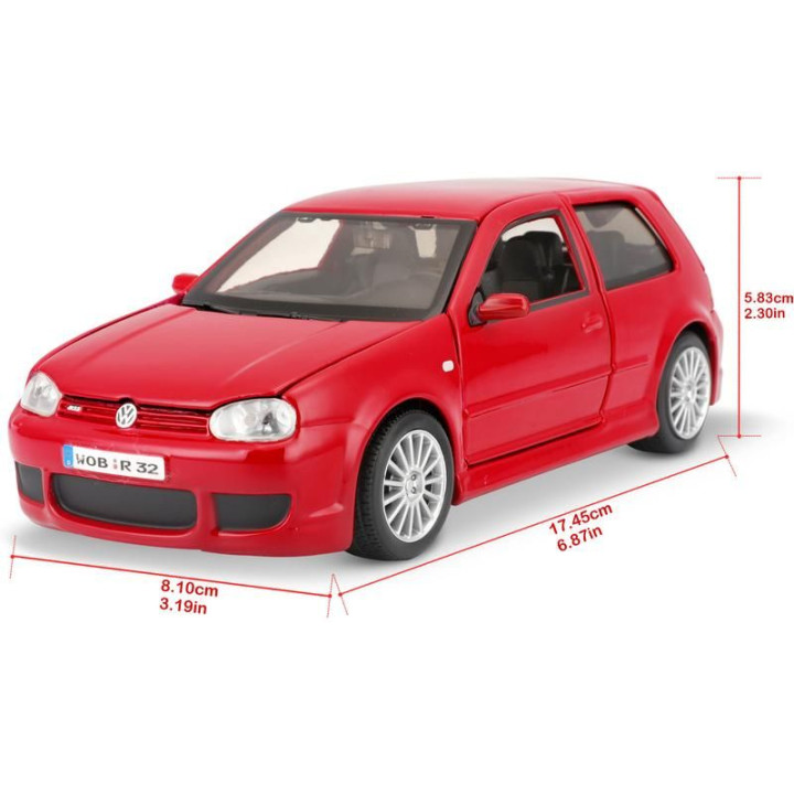 Maisto Volkswagen Golf R32 1:24 červená