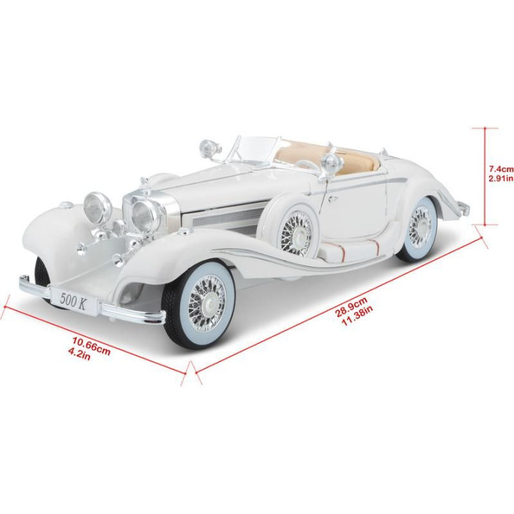 Maisto Mercedes-Benz 500 K Typ Specialroadster 1936 1:18 bílá