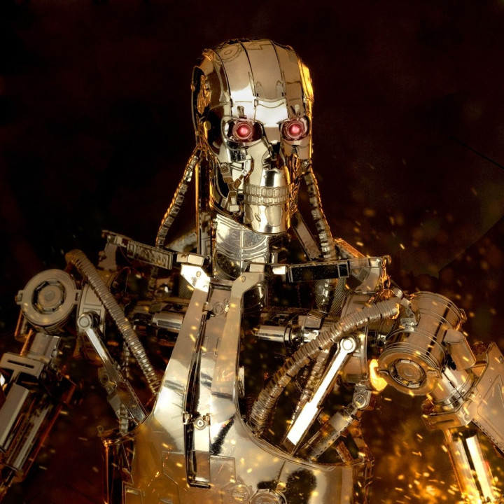Metal Earth Luxusná oceľová stavebnica The Terminator Endoskeleton T-800