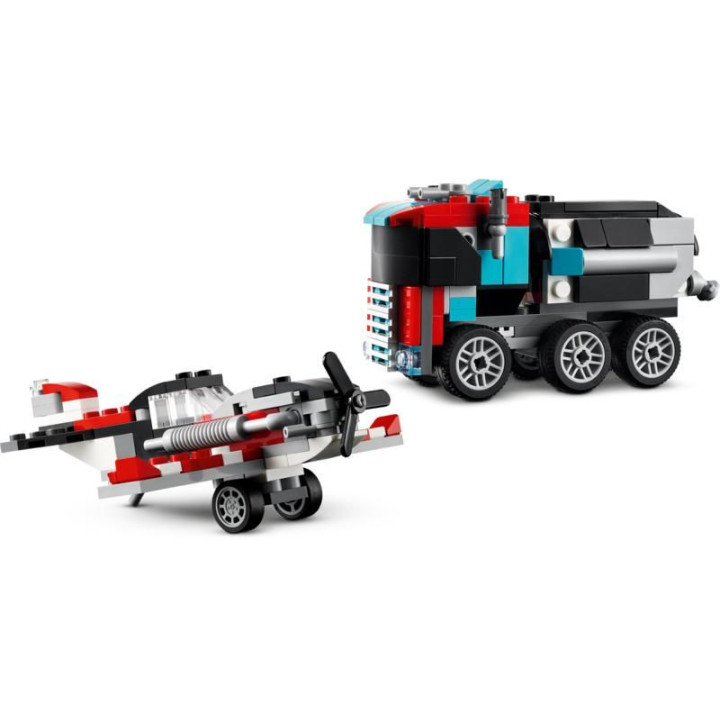 LEGO Creator - Náklaďák s plochou korbou a helikoptéra