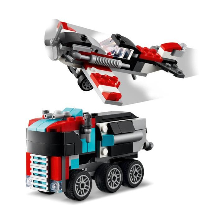 LEGO Creator - Náklaďák s plochou korbou a helikoptéra