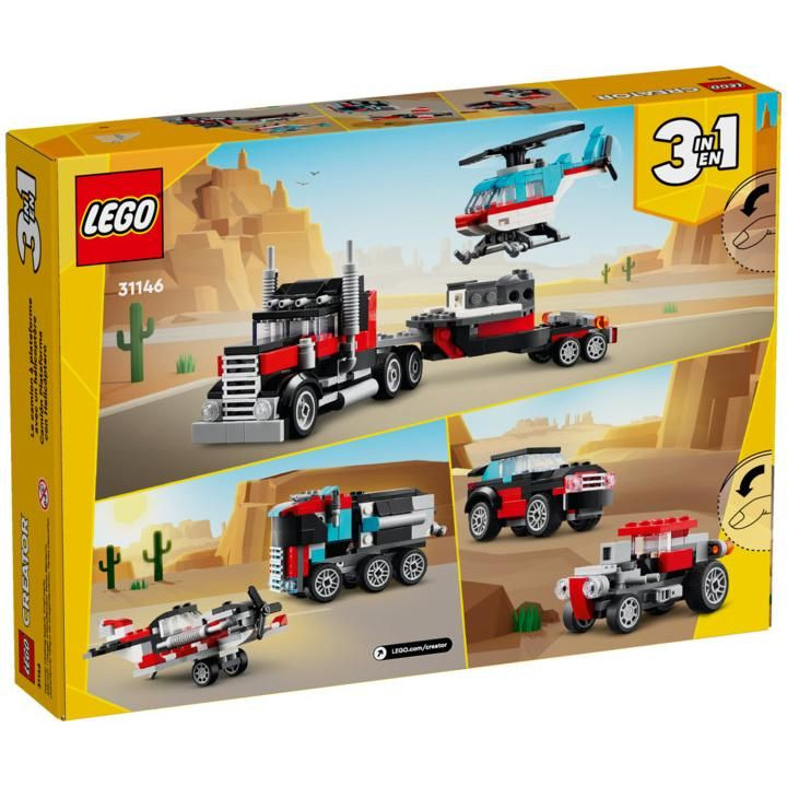 LEGO Creator - Náklaďák s plochou korbou a helikoptéra