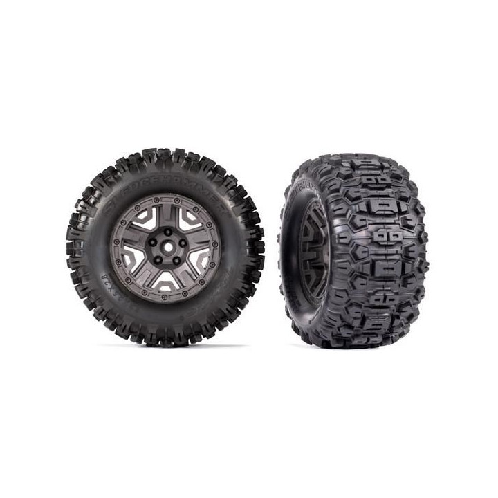 Traxxas kolo 2.8", disk uhlově šedý, pneu Sledgehammer (2)