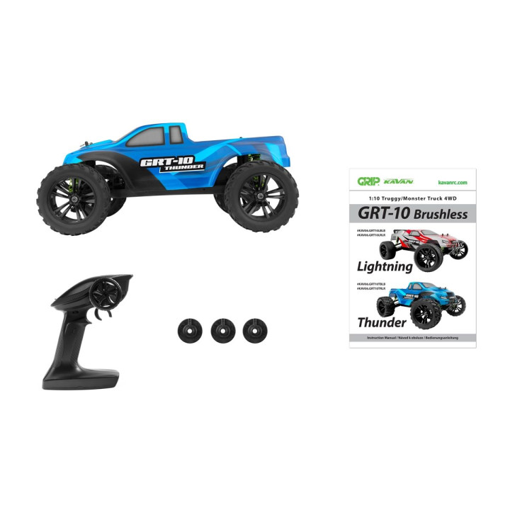 KAVAN GRT-10 Thunder Brushless 2,4 GHz 4WD Monster Truck 1:10 - Modrý