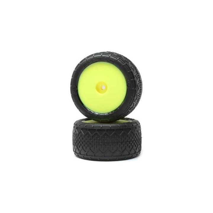 Losi kolo s pneu BK Bar, zadní, žlutý disk (2): Mini-B