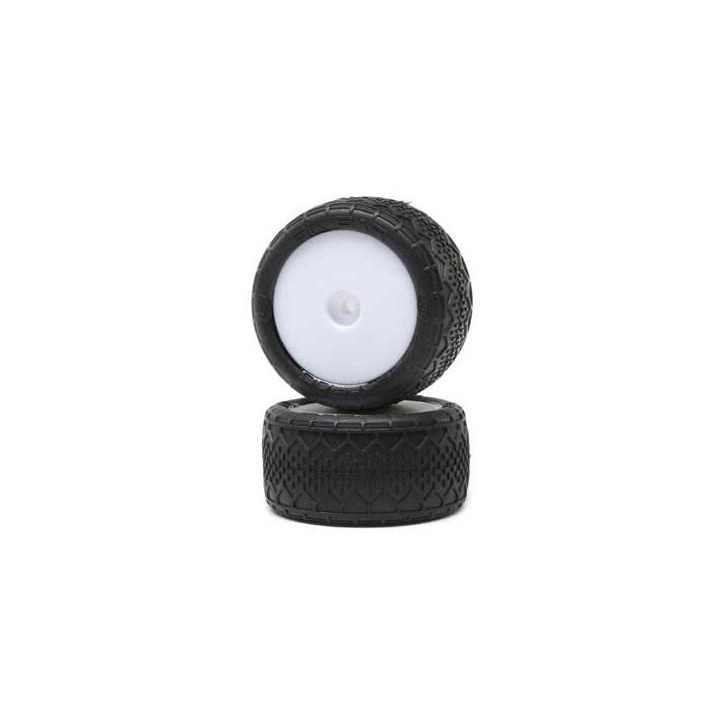 Losi kolo s pneu BK Bar, zadní, bílý disk (2): Mini-B