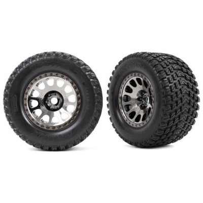 Traxxas kolo 4.3/5.7", disk XRT Race černý chrom, pneu Gravix (pár)