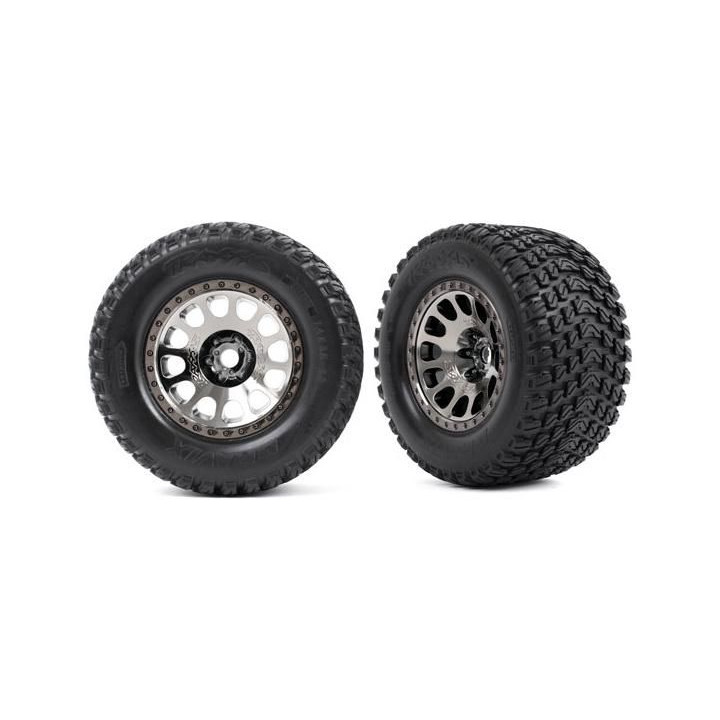 Traxxas kolo 4.3/5.7", disk XRT Race černý chrom, pneu Gravix (pár)
