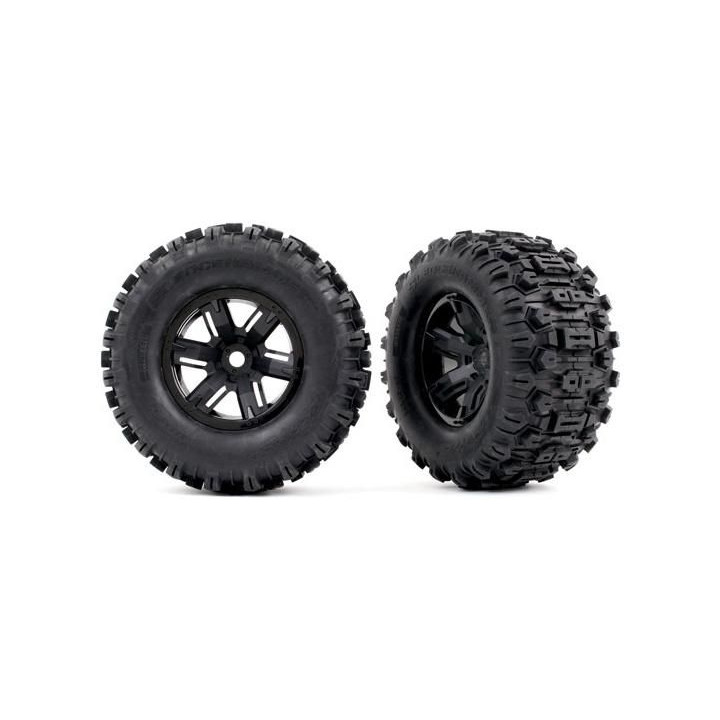 Traxxas kolo 4.3/5.7", disk X-Maxx černý, pneu Sledgehammer (pár)