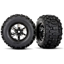 Traxxas kolo 4.3/5.7", disk X-Maxx černý chrom, pneu Sledgehammer (pár)