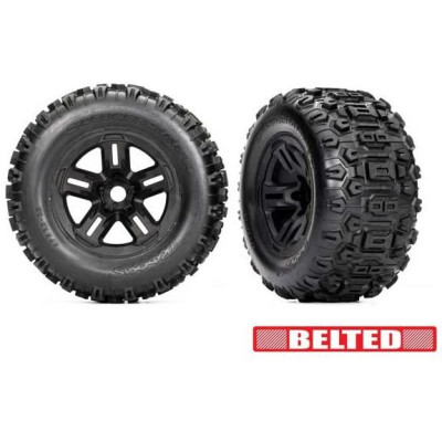 Traxxas kolo 3.8", disk černý, pneu Sledgehammer belted (2)