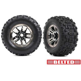 Traxxas kolo 3.8", disk černý chrom, pneu Sledgehammer belted (2)