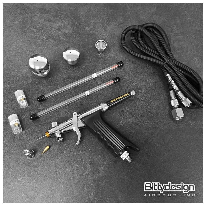 Bittydesign Revolver - víceúčelová airbrush pistole s 0,3/0,5/0,8mm tryskou
