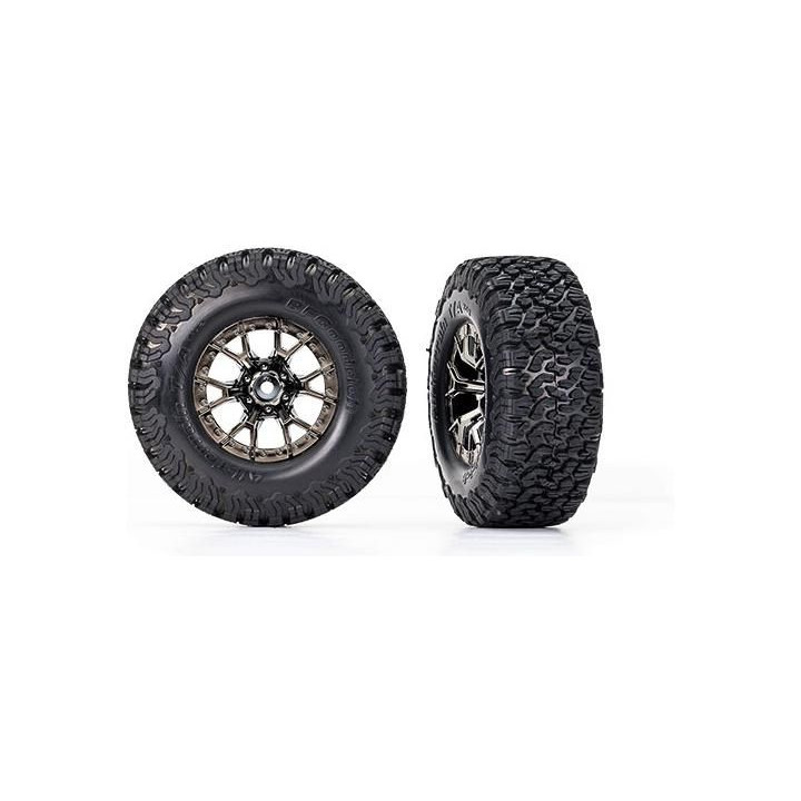 Traxxas kolo 2.2/3.0", disk Raptor R černý chrom, pneu BFGoodrich T/A KO2 (2) (2WD přední)