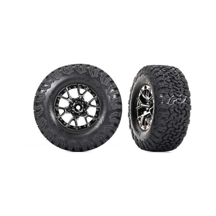 Traxxas kolo 2.2/3.0", disk Raptor R černý chrom, pneu BFGoodrich T/A KO2 (2)