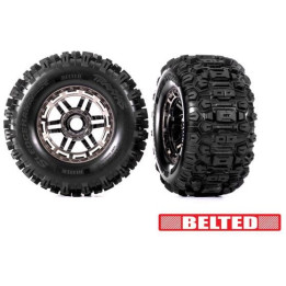 Traxxas kolo 2.9/3.8", disk černý chrom, pneu Sledgehammer All-Terrain belted (2)
