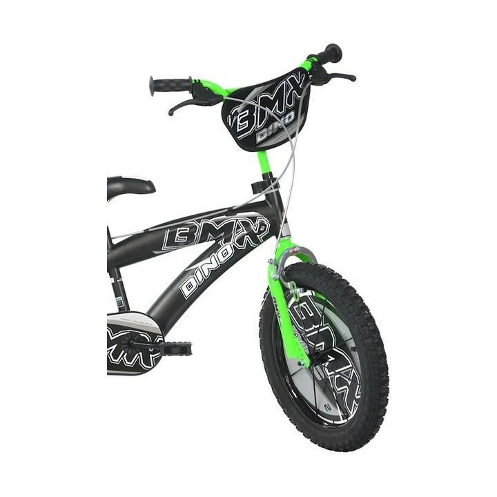 DINO Bikes - Dětské kolo 16" BMX černé/zelené