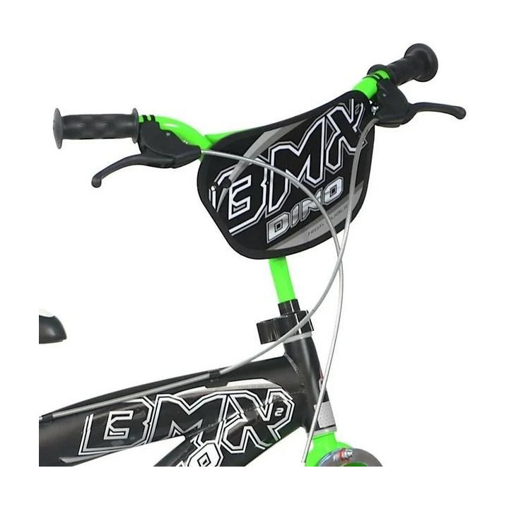 DINO Bikes - Dětské kolo 16" BMX černé/zelené