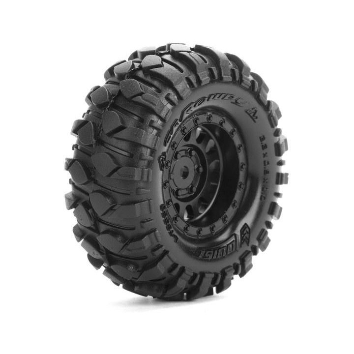 CR-ROWDY 1.0 - Kompletní 1/18 a 1/24 crawler kola s černými disky pro 7mm hex, 2 ks